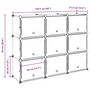 Voir la diapositive 6 : VIDAXL Cubes de rangement 9 pcs avec portes noir PP