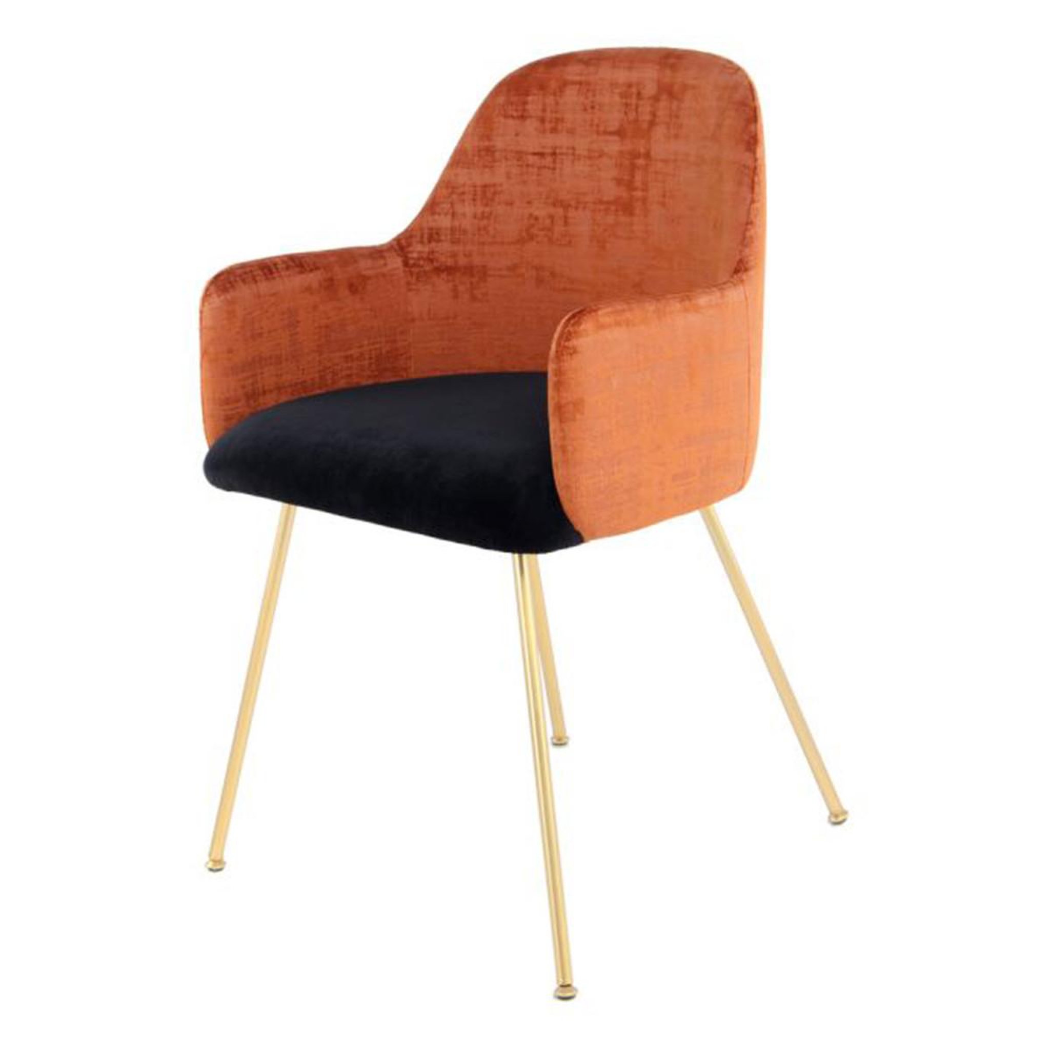 Paris Prix Chaise déco en velours  richard  85cm marron & noir