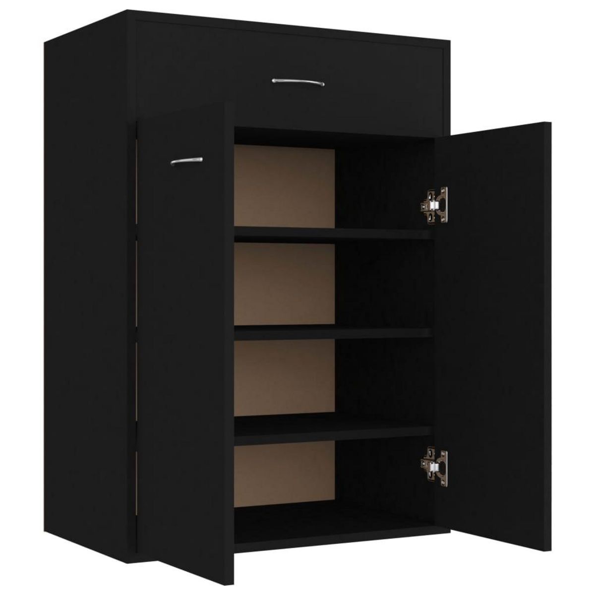 VIDAXL Armoire a chaussures Noir 60x35x84 cm Bois d'ingenierie
