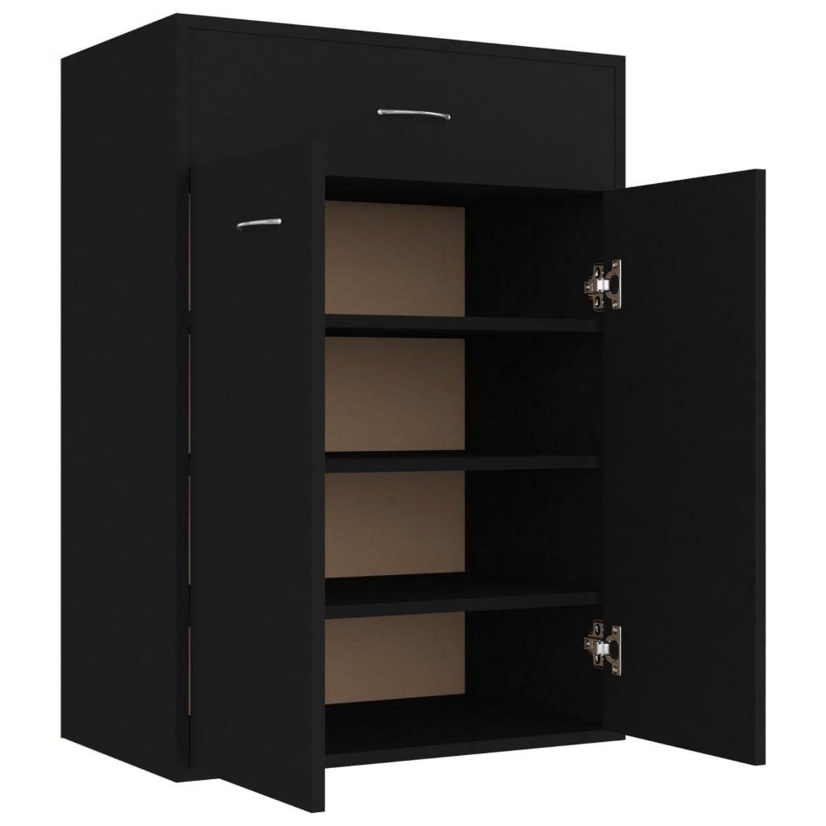 VIDAXL Armoire a chaussures Noir 60x35x84 cm Bois d'ingenierie