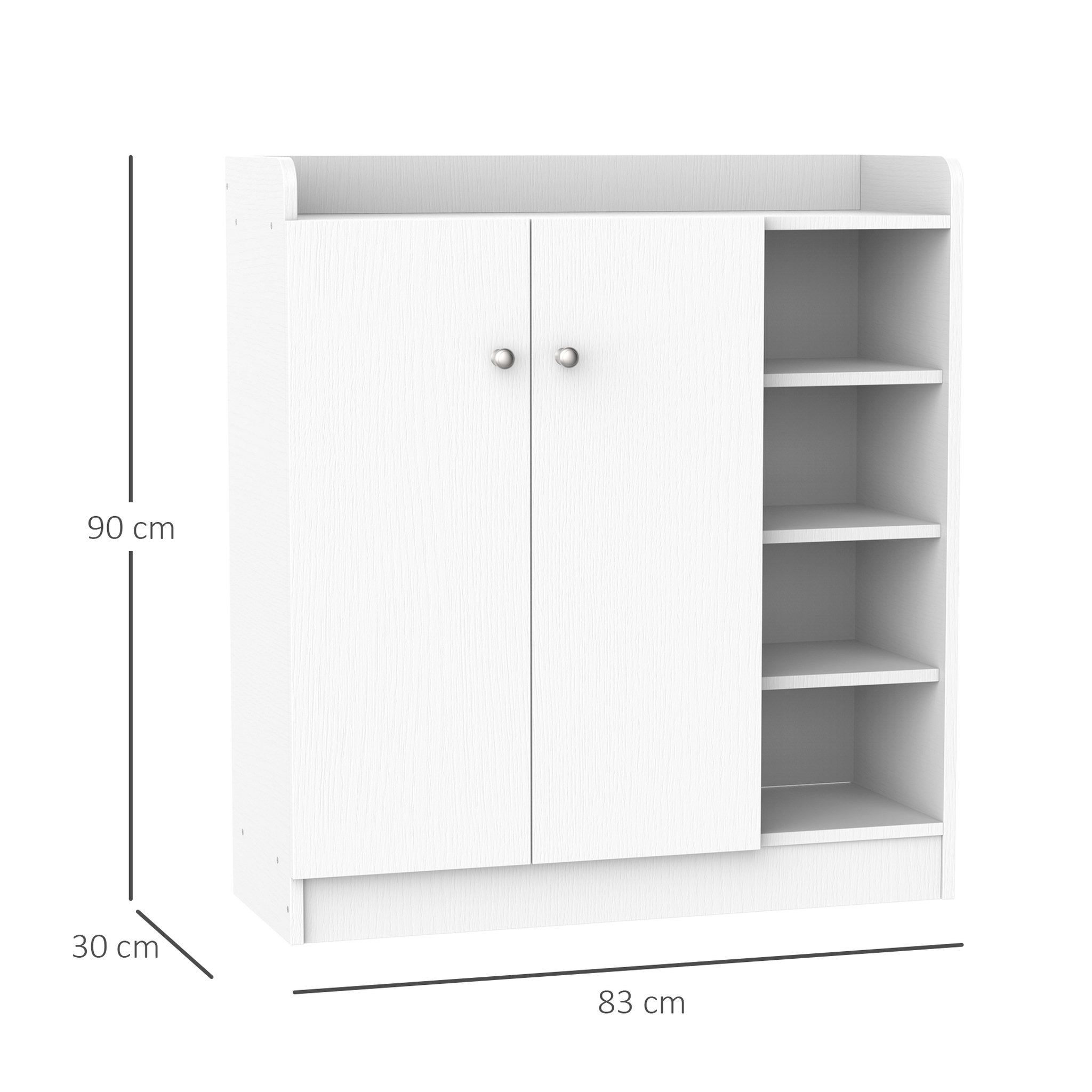 Voir la diapositive 3 : HOMCOM Armoire / etagere / meuble a chaussures très pratique en panneaux de particules blanc