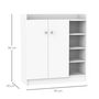 Voir la diapositive 3 : HOMCOM Armoire / etagere / meuble a chaussures très pratique en panneaux de particules blanc