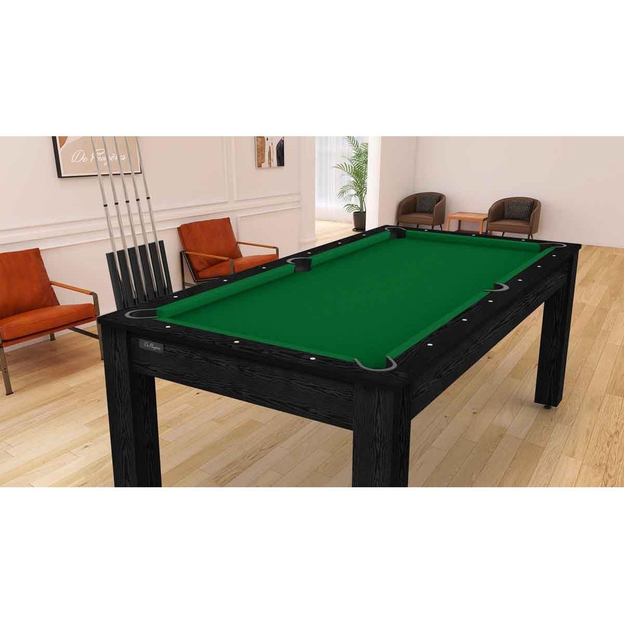 Voir la diapositive 3 : DE FAUGERES Table de Billard Convertible  Oregon  213cm Noir & Vert