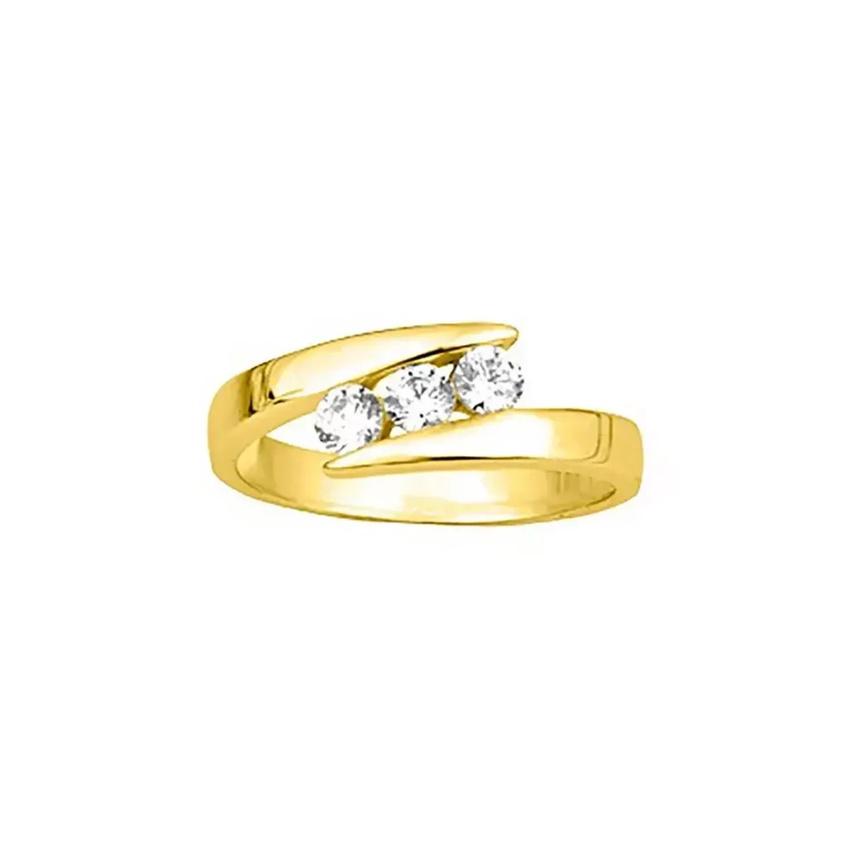 Tousmesbijoux Bague Femme Oxyde de zirconium Or 18 Carats pas