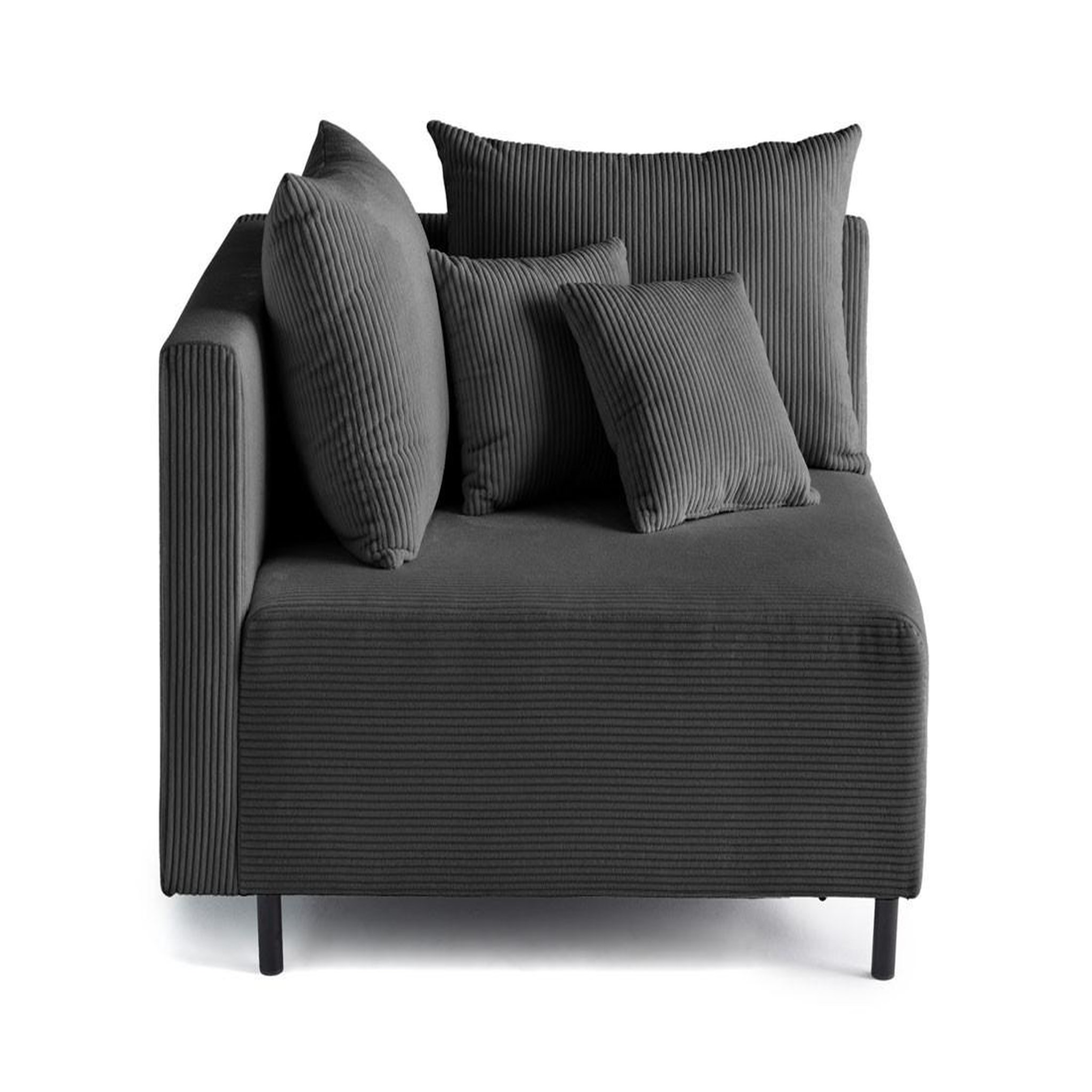 Voir la diapositive 3 : LISA DESIGN Edinburg - module d'assise d'angle gauche - en velours côtelé