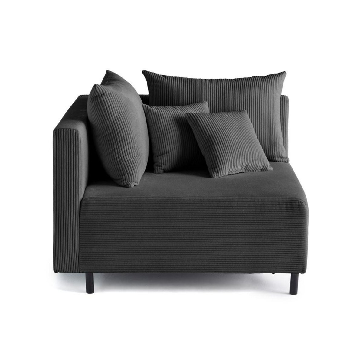 LISA DESIGN Edinburg - module d'assise d'angle gauche - en velours côtelé