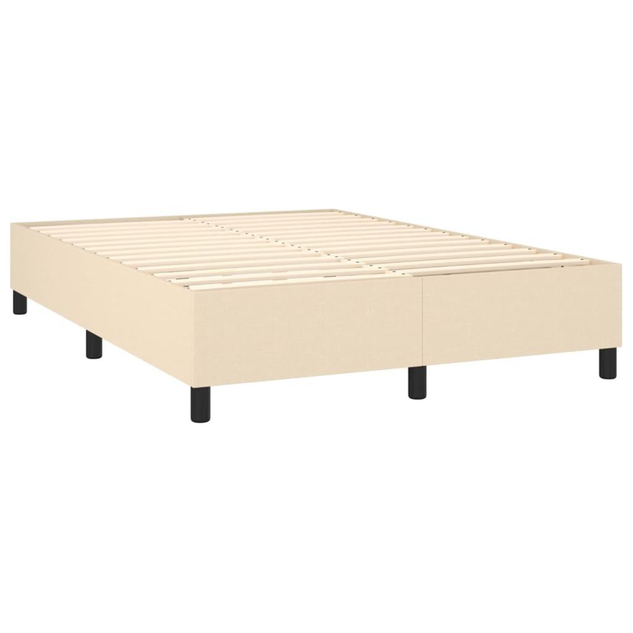 Voir la diapositive 4 : VIDAXL Sommier a lattes de lit avec matelas Creme 140x200 cm Tissu