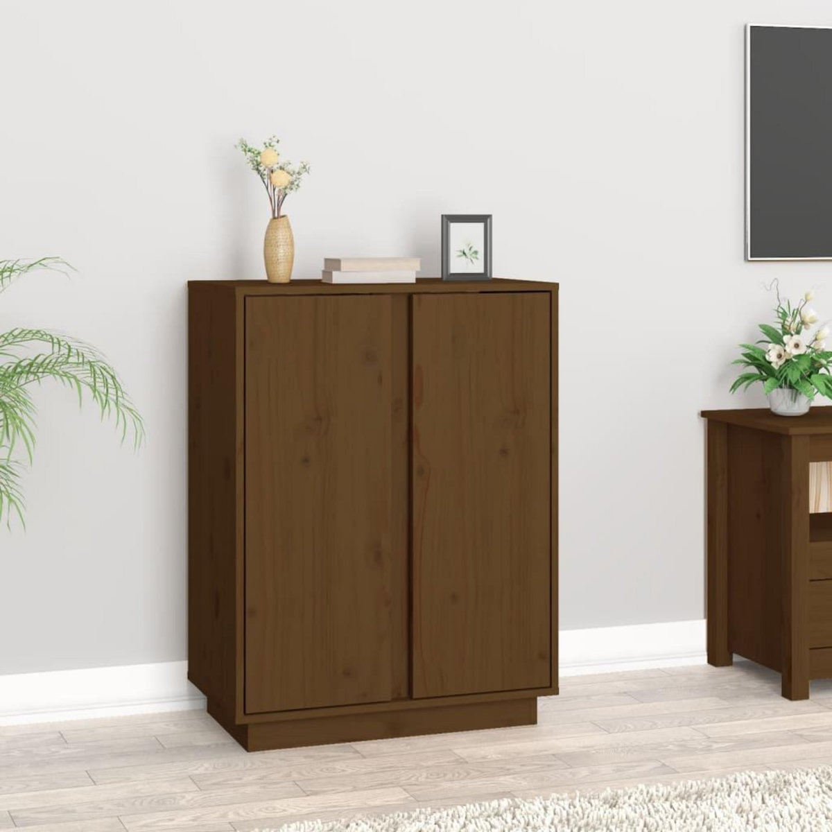 VIDAXL Buffet Marron miel 60x35x80 cm Bois massif de pin