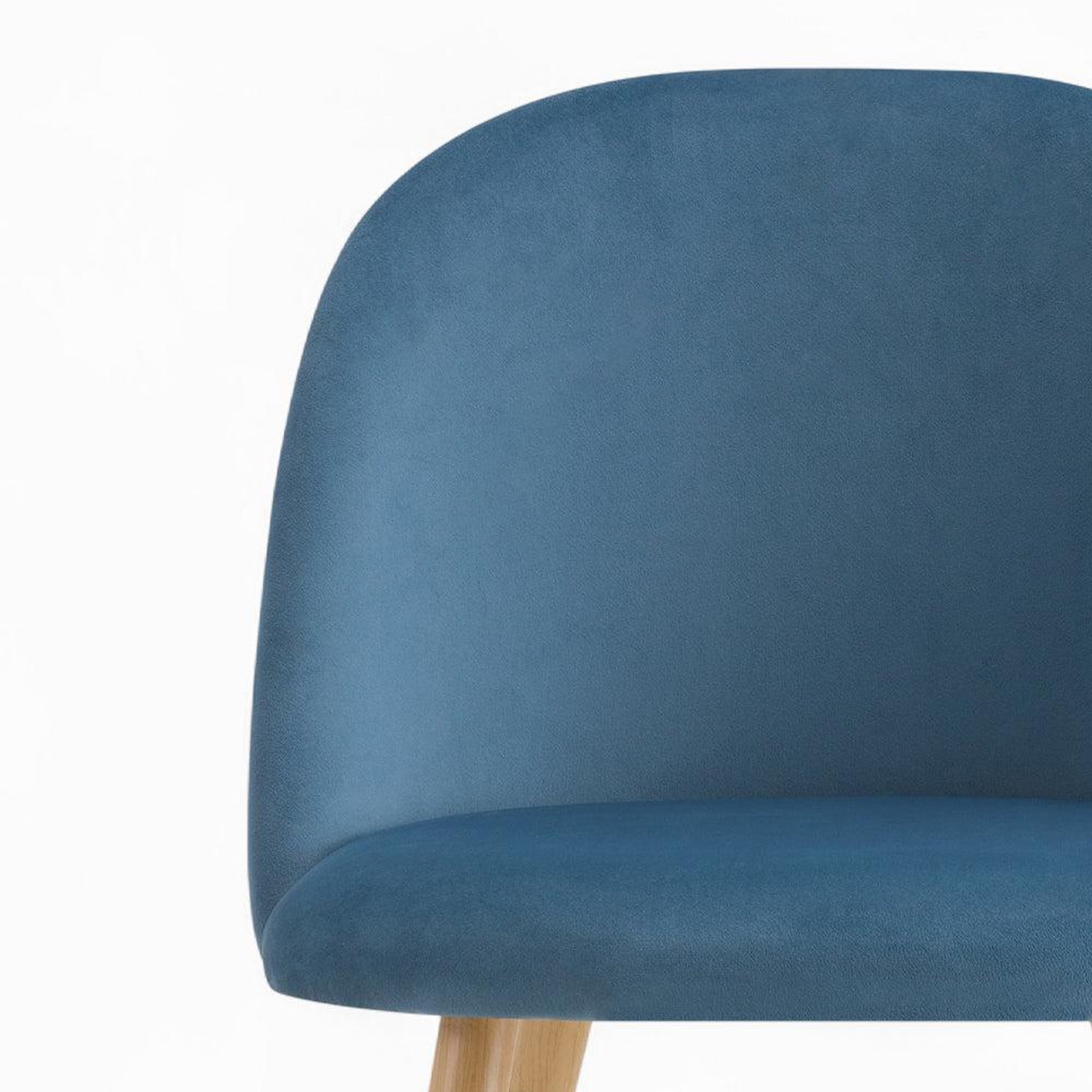 Voir la diapositive 2 : MAISON PAVANE Pack 4 chaises en velours bleu foncé et bleu-cozy