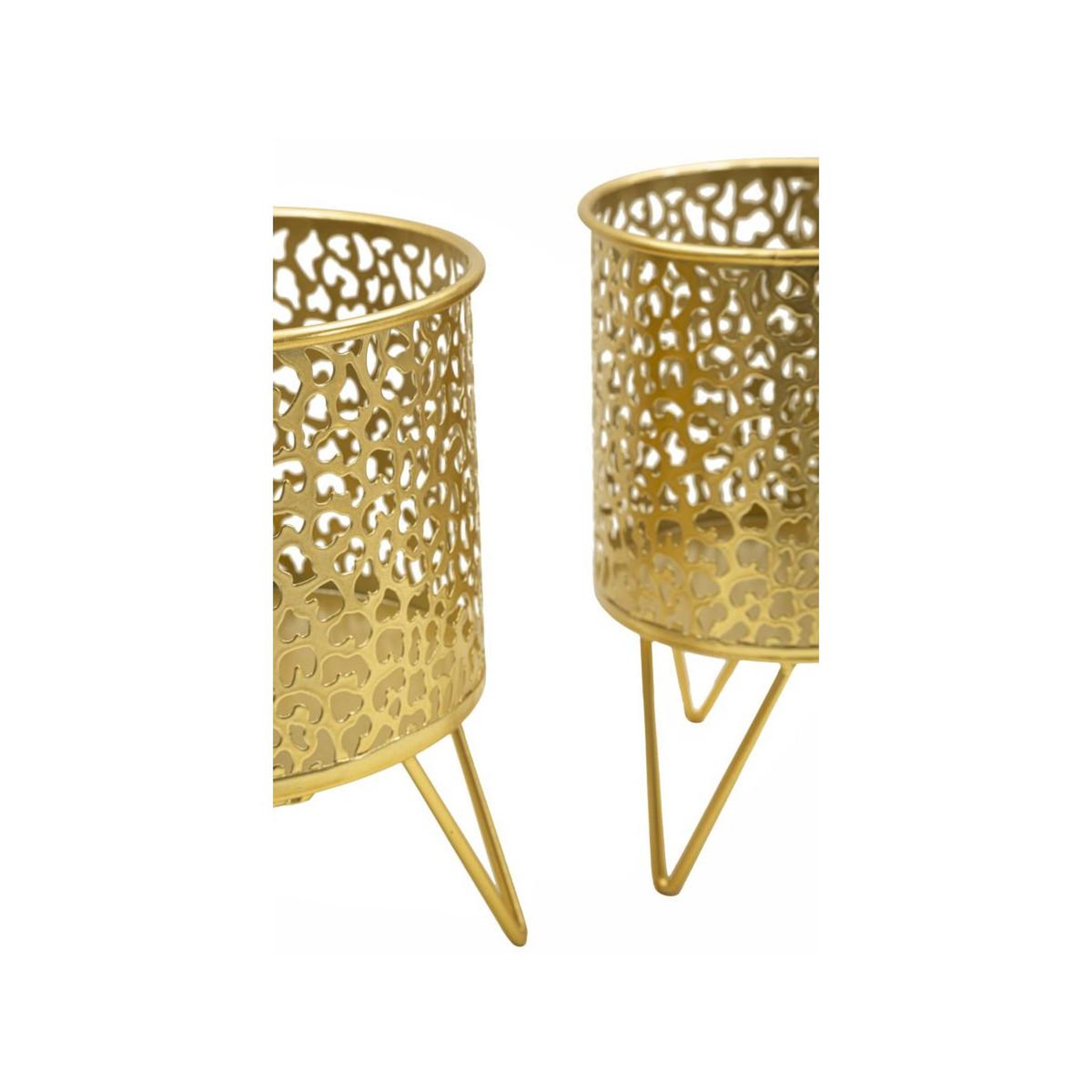Voir la diapositive 3 : Paris Prix Lot de 2 cache-pots design  piny  20cm or