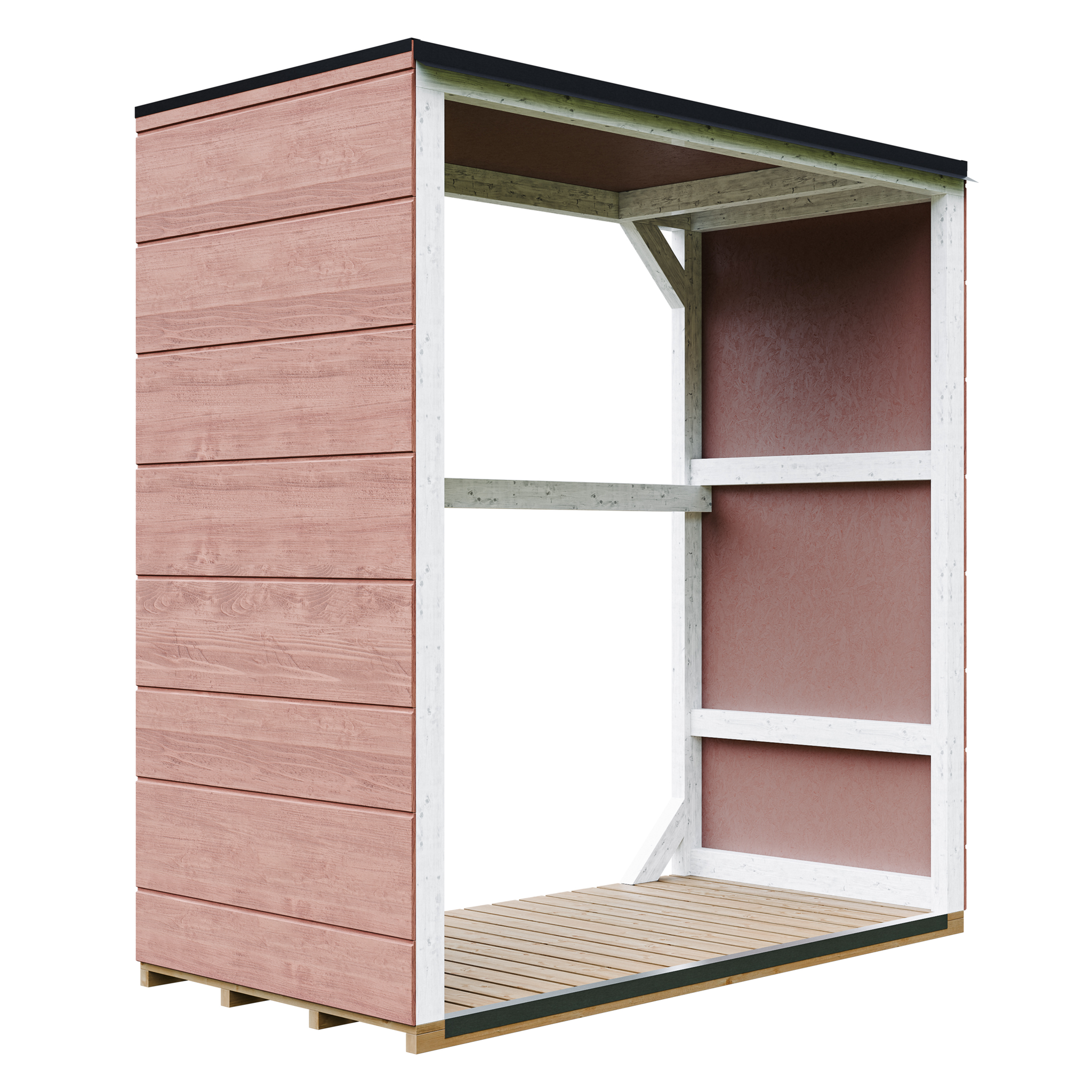 Voir la diapositive 1 : TIMBELA Abri à bûches, bois extérieur 1,14 m² Abri à bois extérieur M980-1