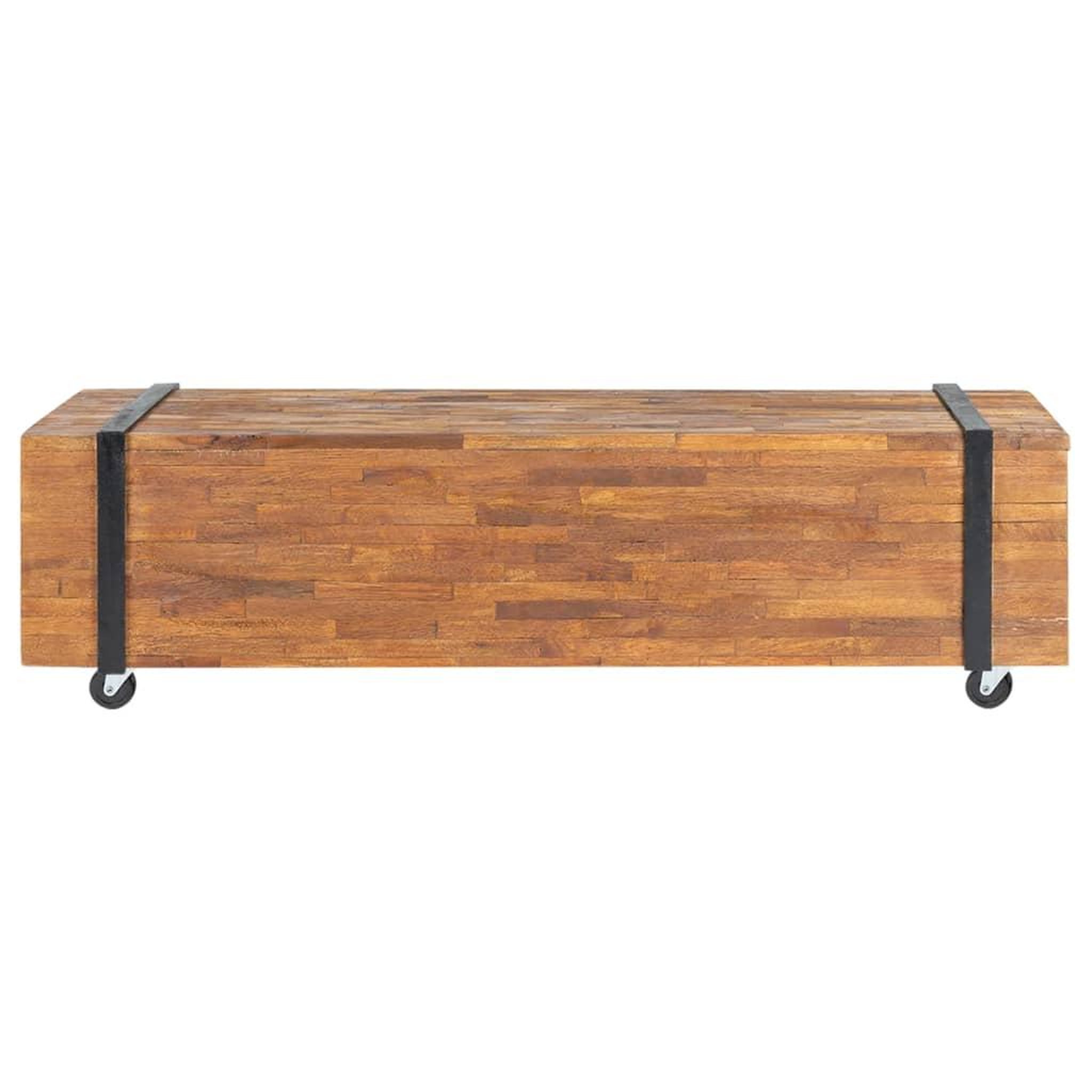 Voir la diapositive 2 : VIDAXL Meuble tv 110x30x32,5 cm bois de teck massif
