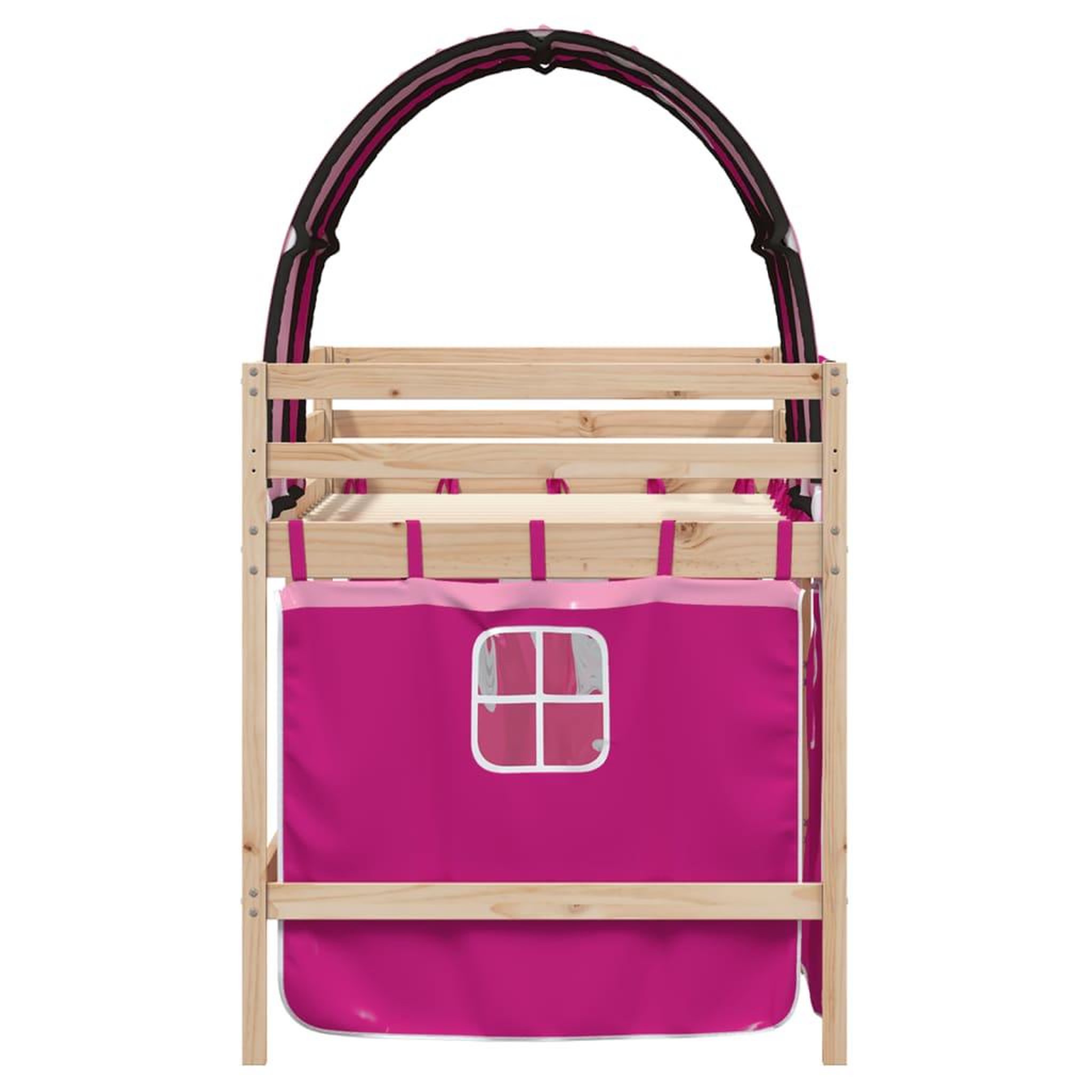 Voir la diapositive 5 : VIDAXL Lit mezzanine enfants avec tunnel sans matelas rose 90x200 cm