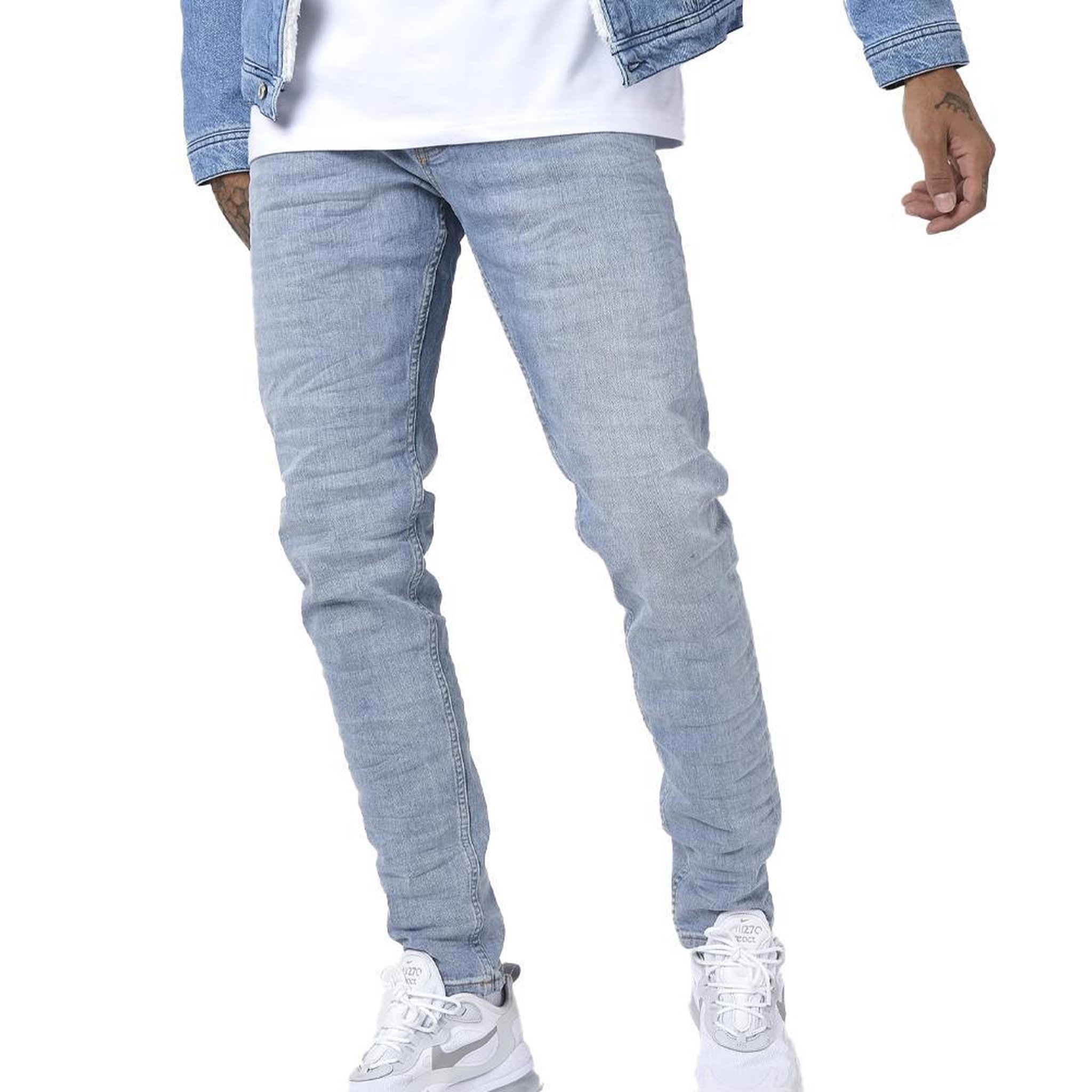 Voir la diapositive 2 : Project X Jean bleu clair skinny homme project x paris jean  basic