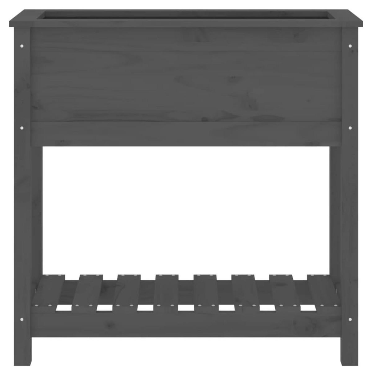 VIDAXL Jardiniere avec etagere Gris 82,5x34,5x81 cm Bois massif de pin