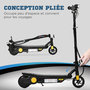 Voir la diapositive 4 : HOMCOM Trottinette électrique 120 W pliable pour enfant 7-14 ans 12 Km/h max. autonomie 10 Km max. noir
