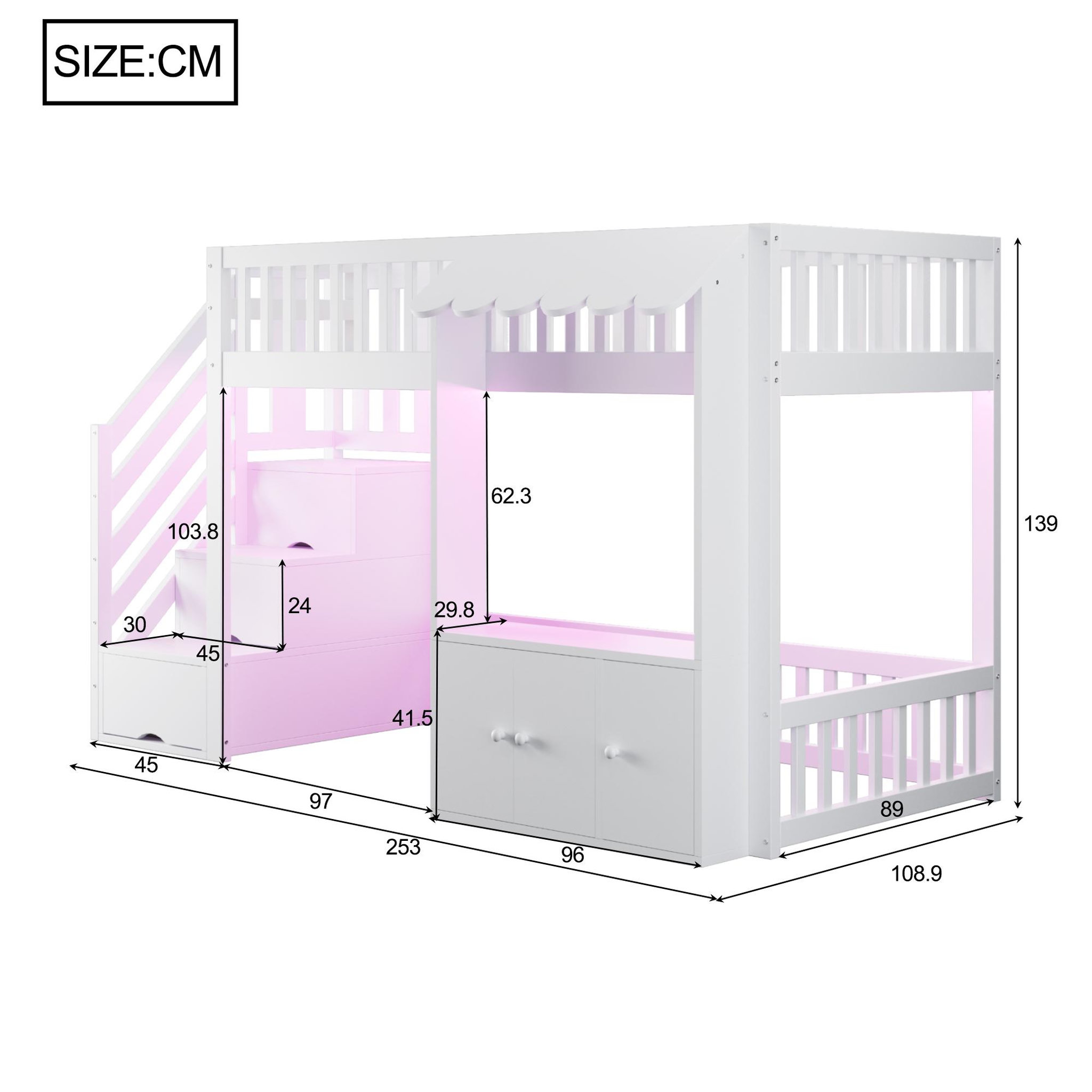 Voir la diapositive 3 : MERAX Lit mezzanine enfant