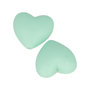 Voir la diapositive 2 : Artemio 2 perles silicone coeur - 29 x 19 x 12 mm - vert d'eau