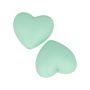 Voir la diapositive 2 : Artemio 2 perles silicone coeur - 29 x 19 x 12 mm - vert d'eau