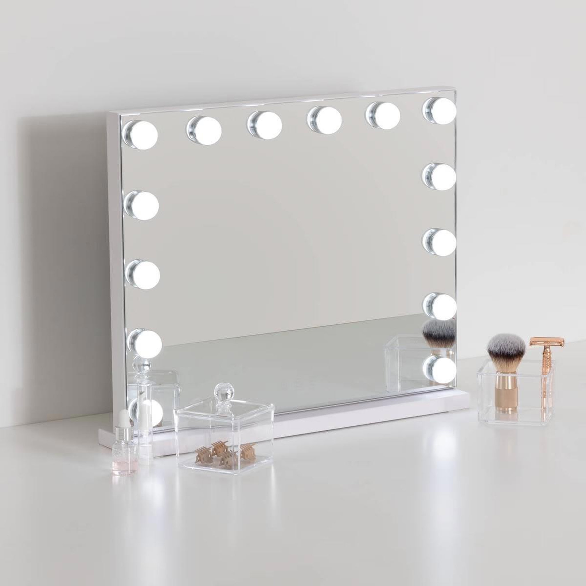 Voir la diapositive 5 : FIVE Miroir led tactile  holly  50cm blanc