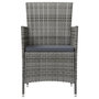 Voir la diapositive 4 : VIDAXL Ensemble a manger d'exterieur 3pcs coussins gris resine tressee