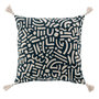 Voir la diapositive 1 : Paris Prix Coussin Déco Pompons  Lior  45x45cm Noir
