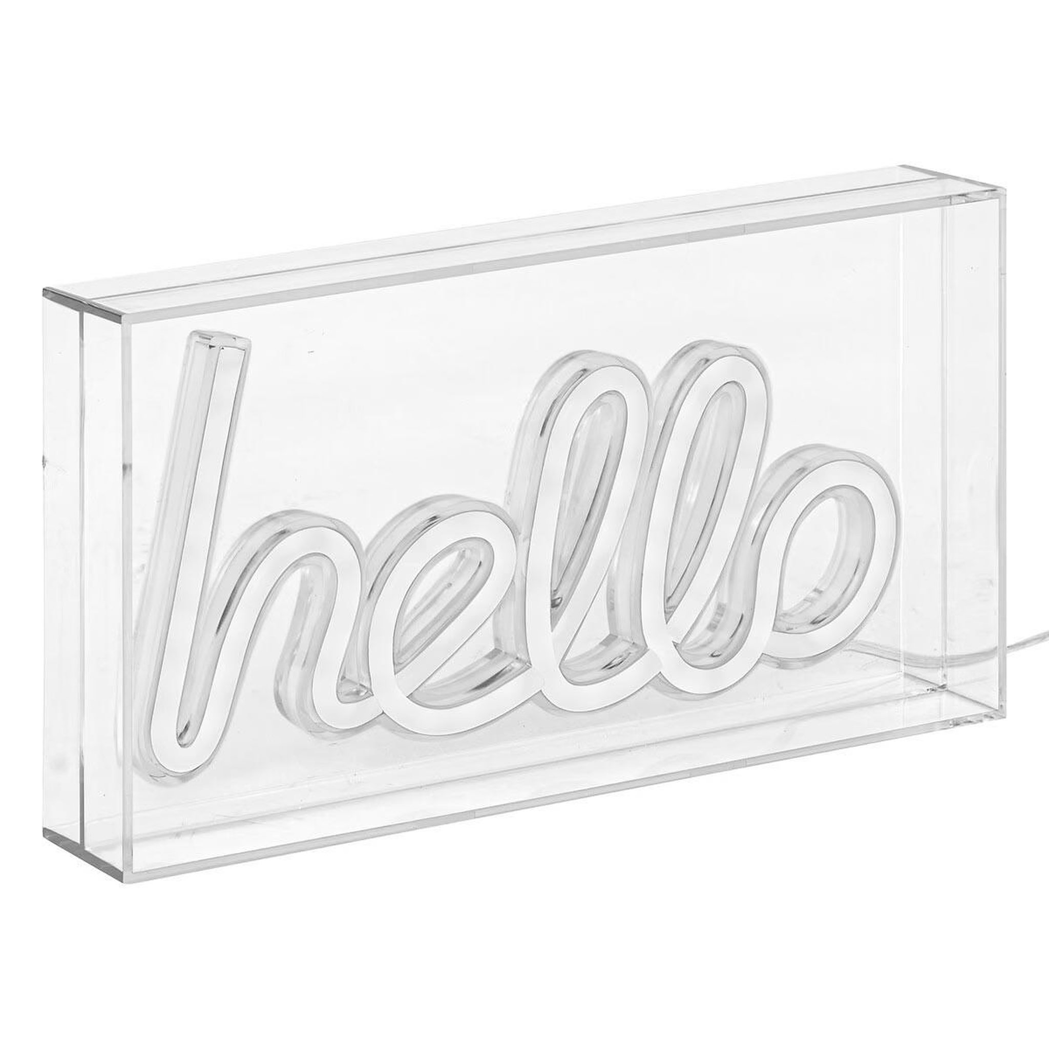Voir la diapositive 3 : ATMOSPHERA Lampe néon led à poser  hello  23cm bleu