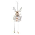 ATMOSPHERA Sujet de Noël en Bois  Renne  30cm Blanc
