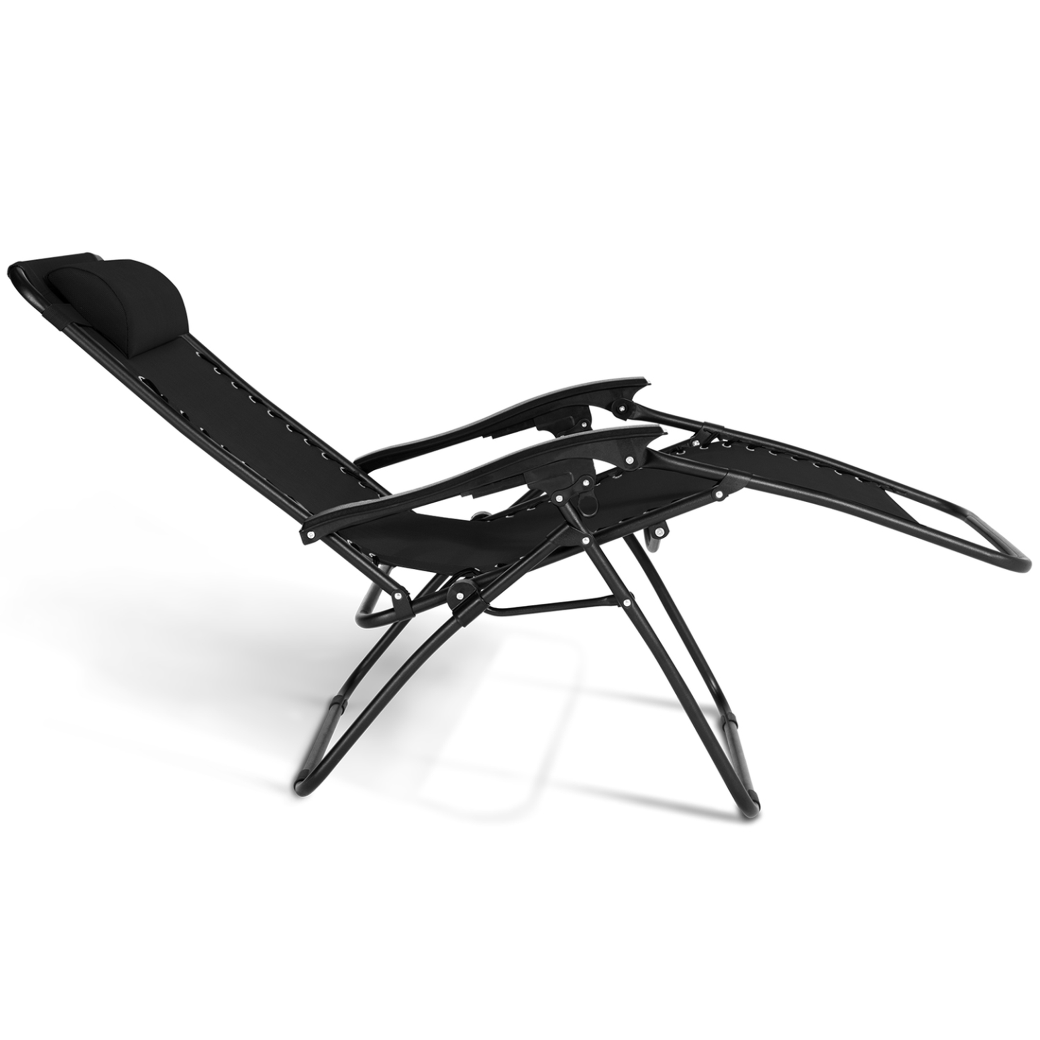 Voir la diapositive 5 : ID MARKET Lot de 2 fauteuils de jardin inclinables relax grand confort noir