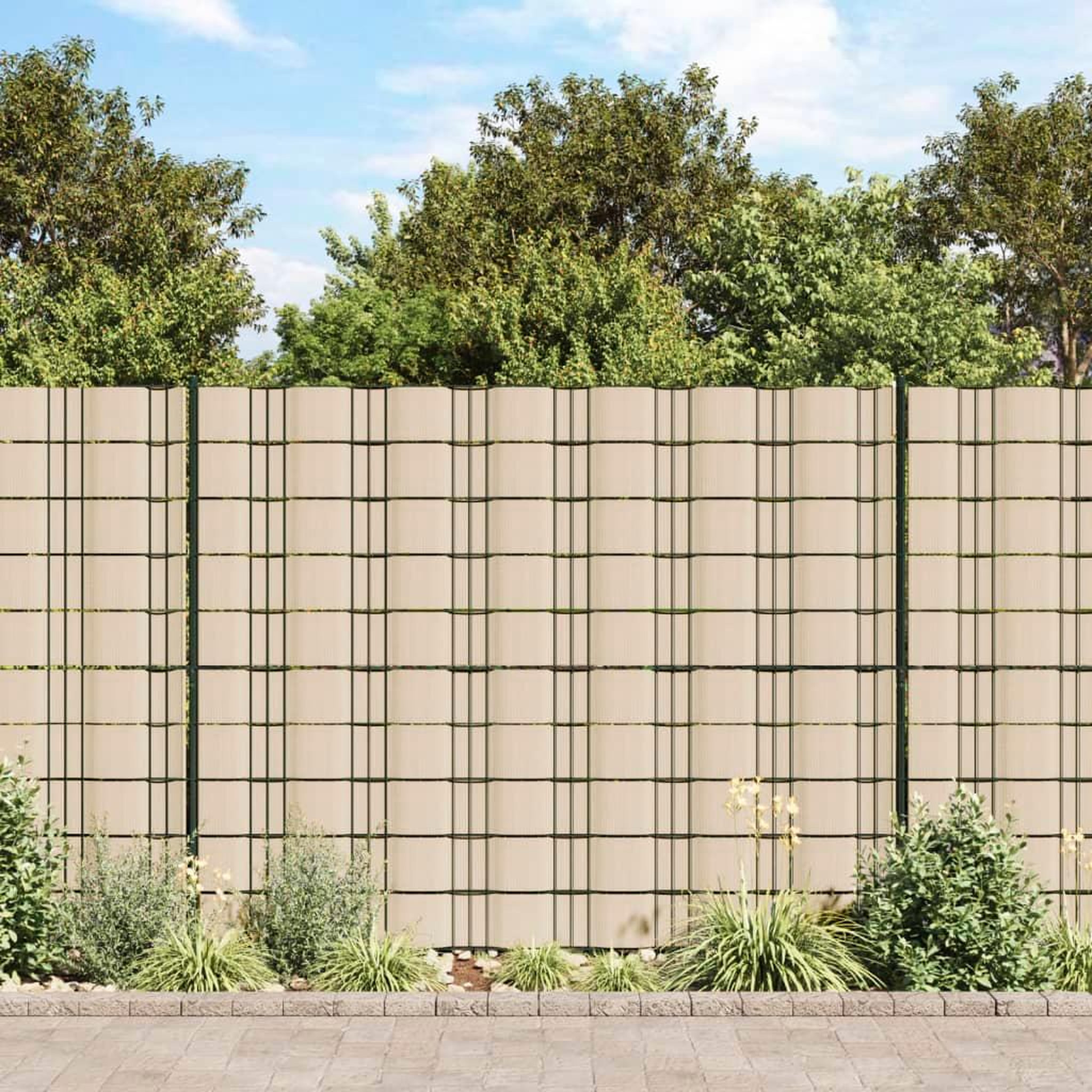 VIDAXL Ecrans d'intimite de jardin 4 pcs PVC 35x0,19 m Creme