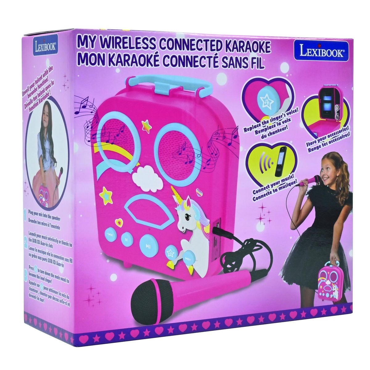 Lexibook Enceinte Bluetooth licorne avec micros