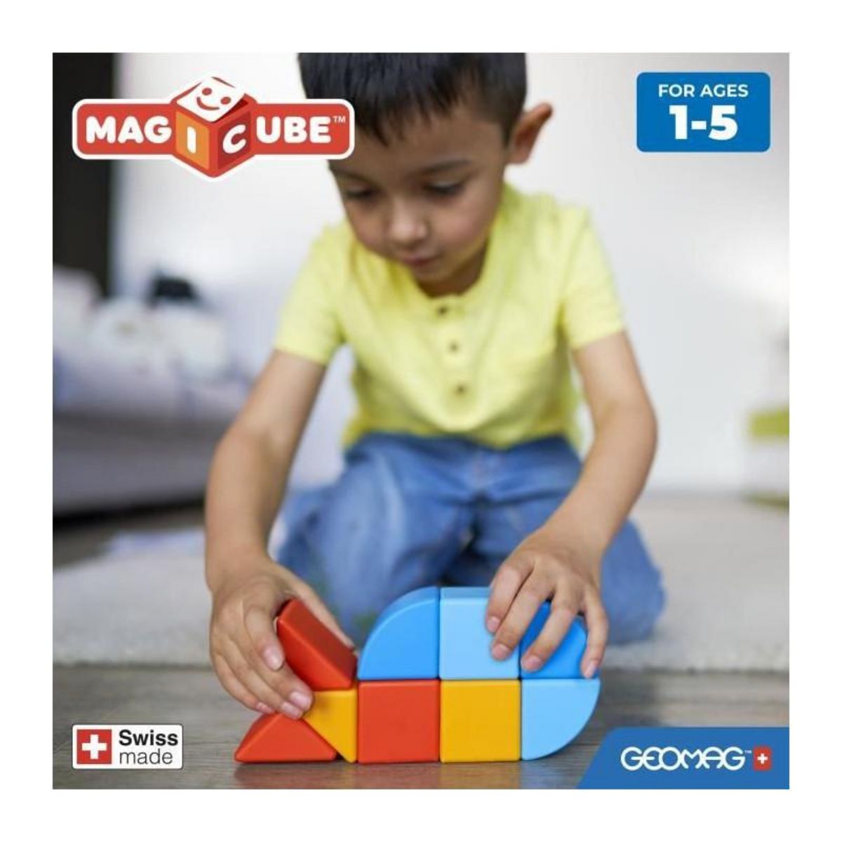 Geomag Blocs magnétiques - GEOMAG - Magicube 208 - 9 pieces - Formes variées - Animaux - Plastique recyclé