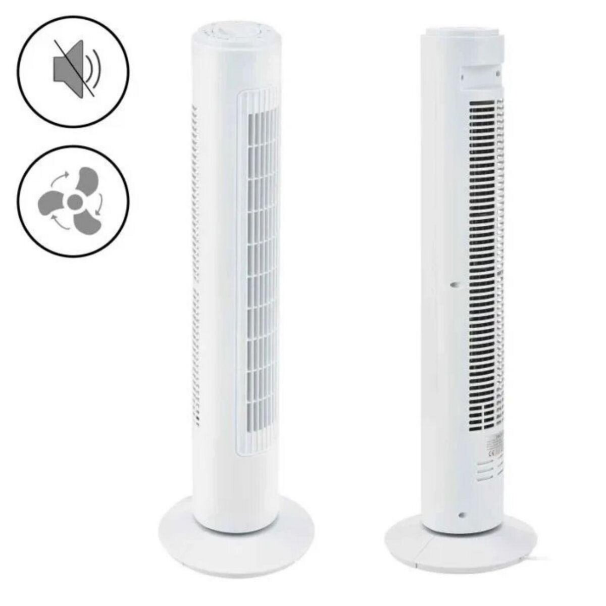 NIKLAS Ventilateur Colonne Silencieux 50W Air Frais - Ventilateur avec Minuterie 3 Vitesses 20 x 20 x 74 cm NIKLAS