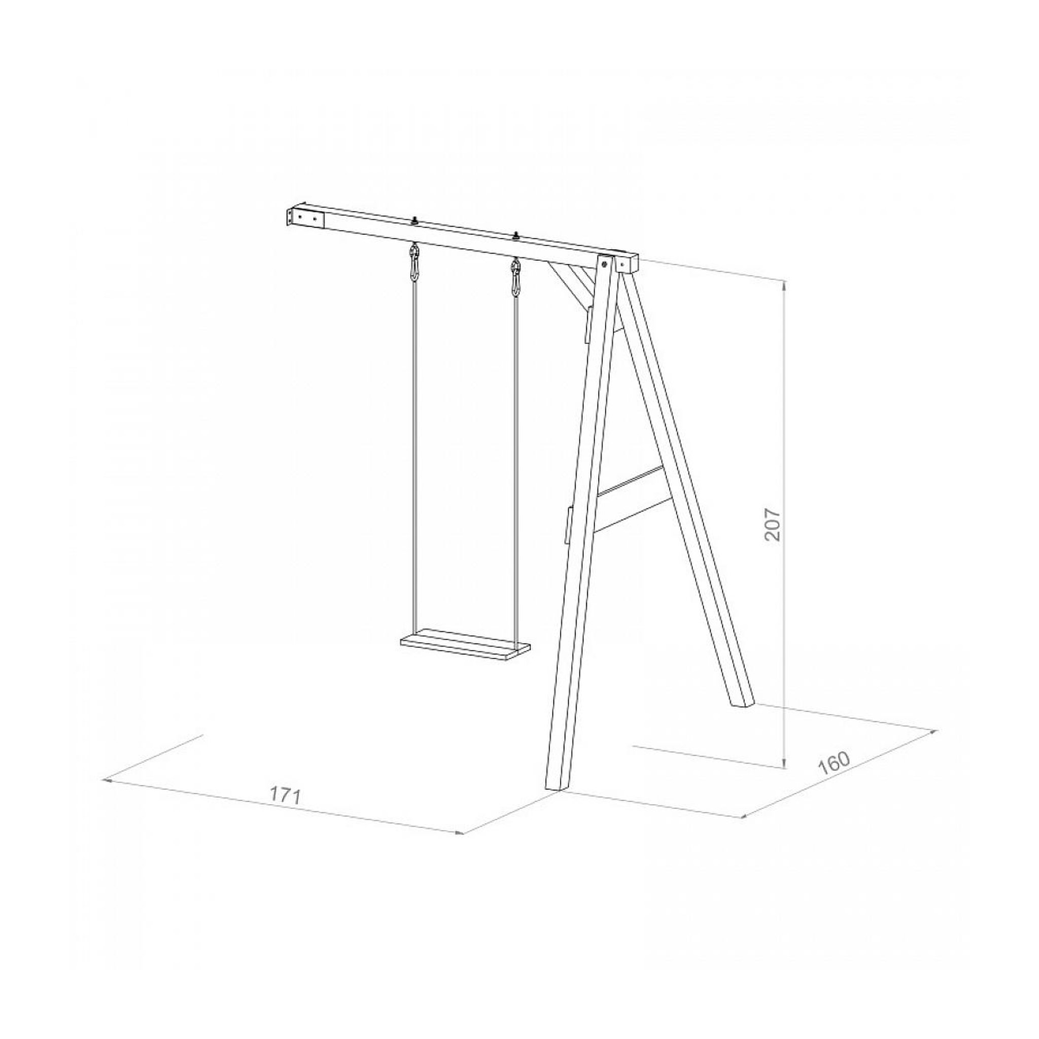 Voir la diapositive 3 : Axi House AXI Portique mural en bois Blanc Marron 1 balançoire 160x171x207cm