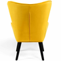 Voir la diapositive 4 : ID MARKET Fauteuil scandinave ANIA velours jaune