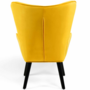 Voir la diapositive 4 : ID MARKET Fauteuil scandinave ANIA velours jaune