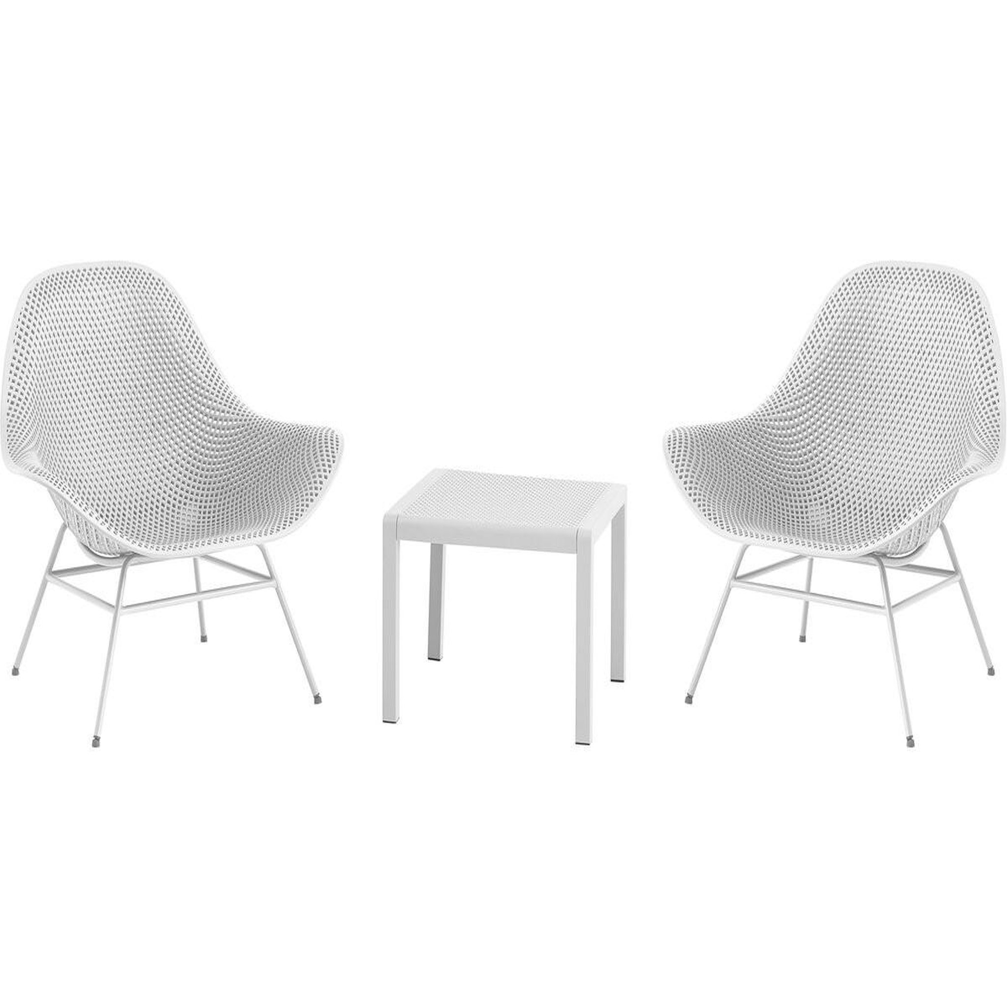 Habitat et Jardin Lot de 2 fauteuils de jardin avec table basse  soléna  - blanc