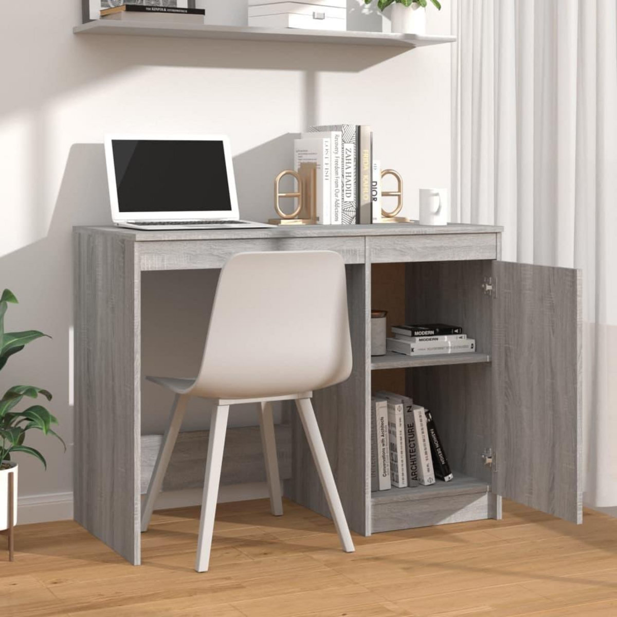 VIDAXL Bureau Sonoma gris 100x50x76 cm Bois d'ingenierie