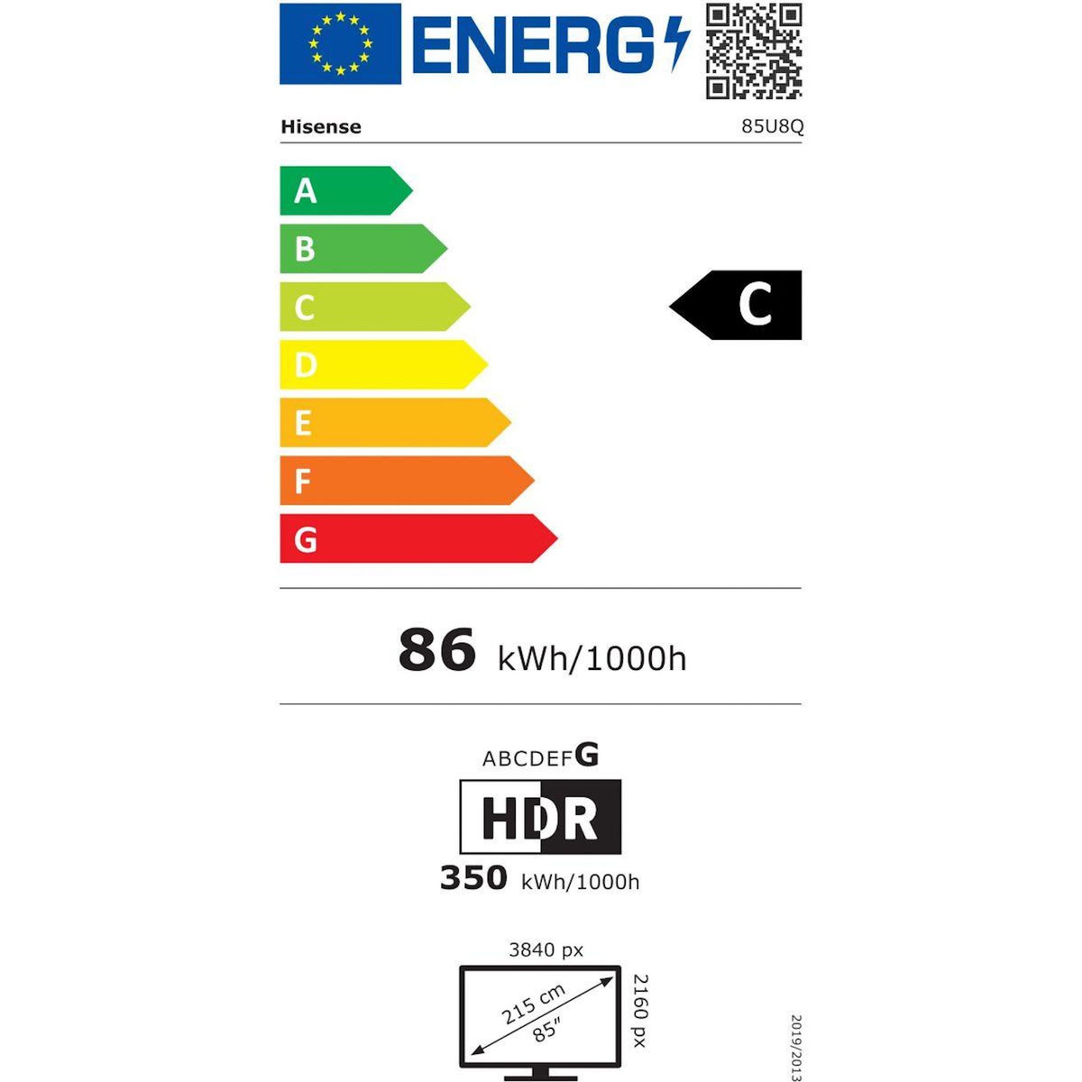 Hisense TV Mini Led 85U8Q 2025-85 pouces (215cm)