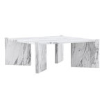 Paris Prix Table Basse Effet Marbre  Rogaland  100cm Blanc