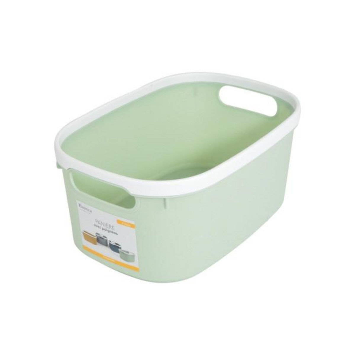 Paris Prix Panière de Rangement Bicolore  Poignées  30cm Sauge