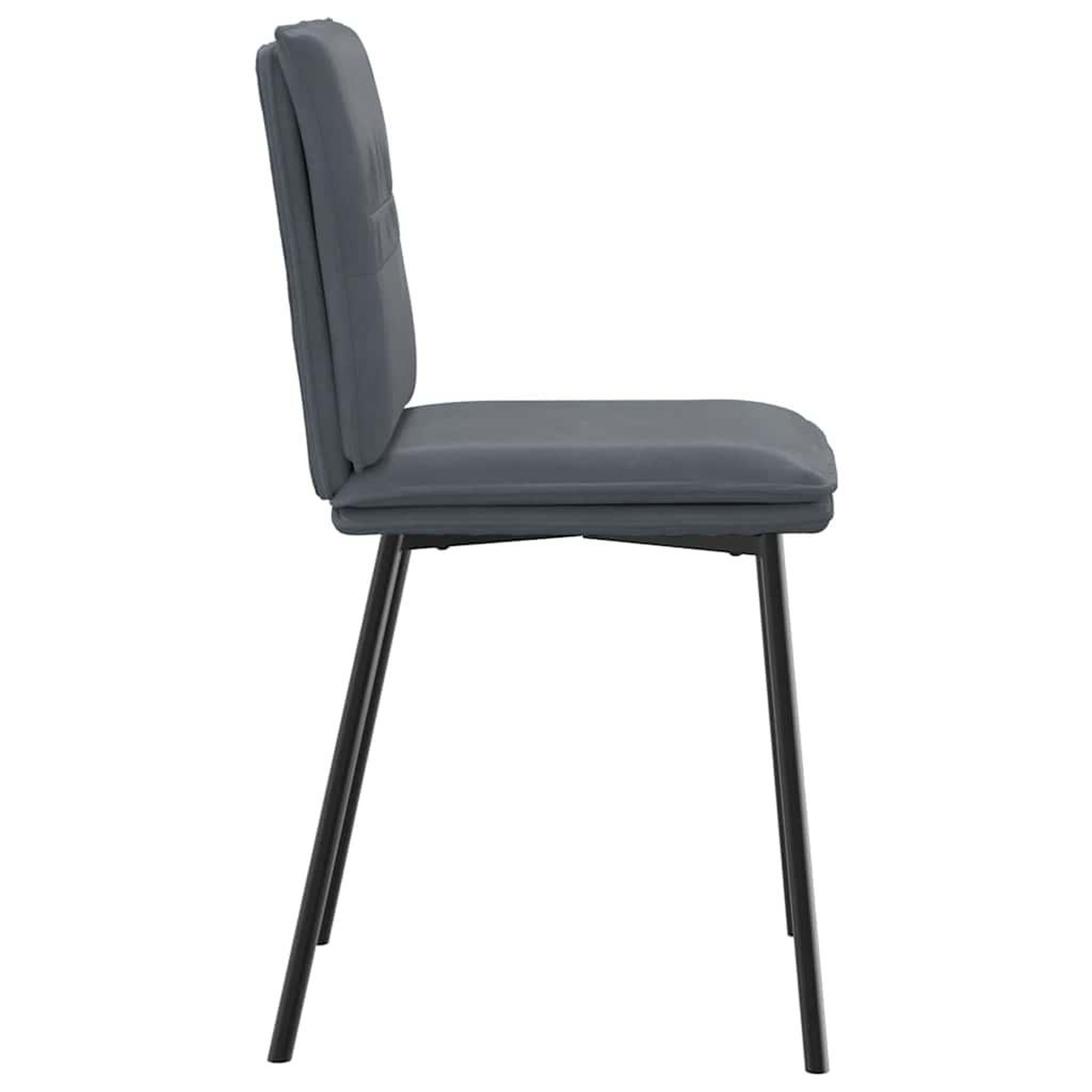 Voir la diapositive 5 : VIDAXL Chaises a manger lot de 4 Gris fonce Velours