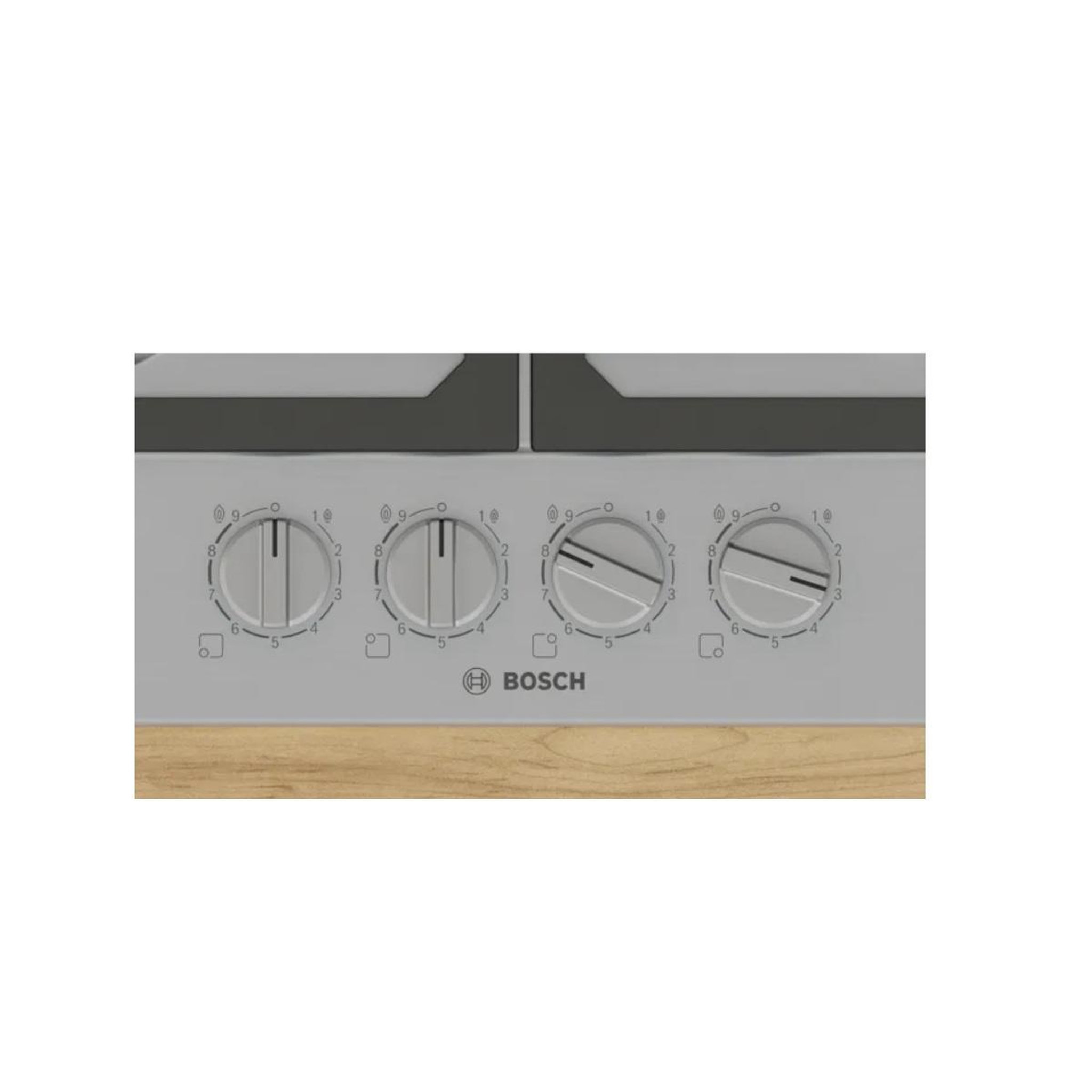 Voir la diapositive 2 : BOSCH Plaque de cuisson gaz 60cm 4 feux 7500w - PCP6A5I90