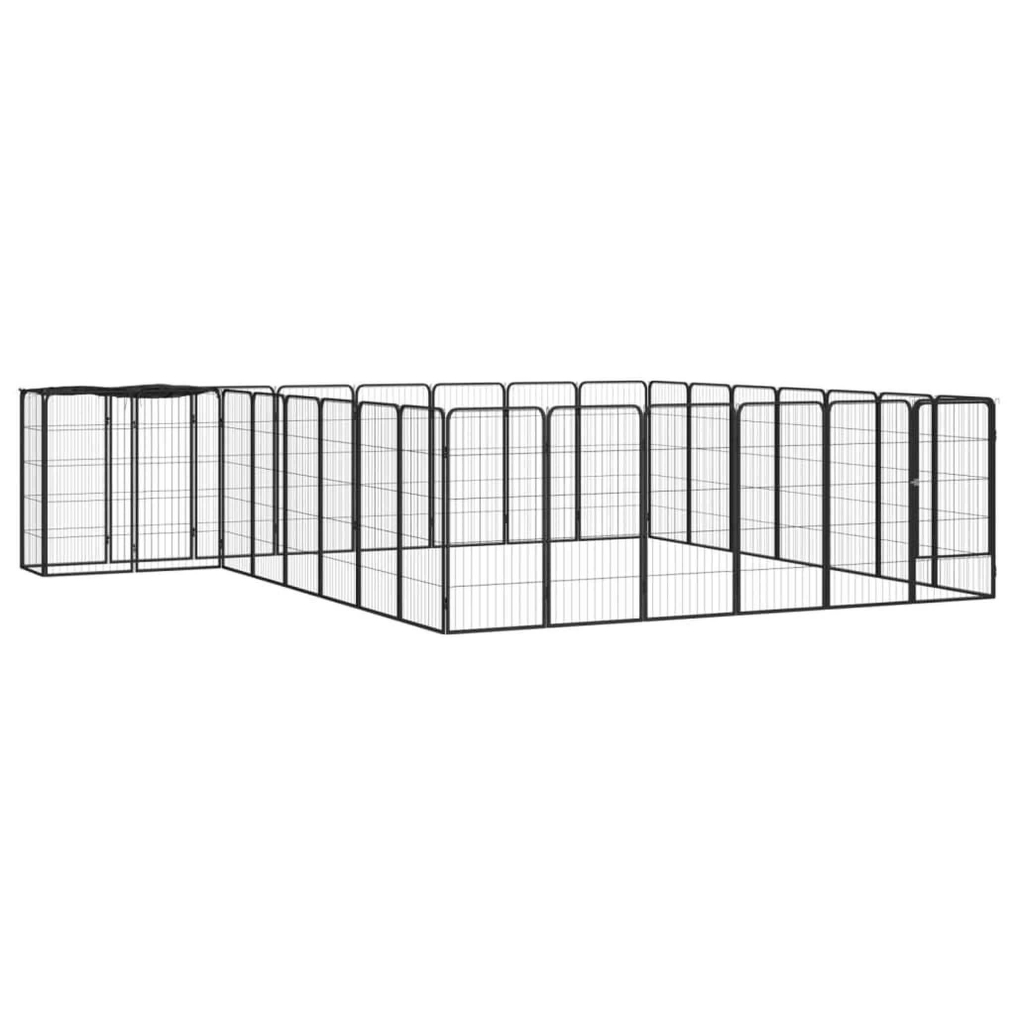 VIDAXL Parc pour chien 30panneaux Noir 50x100cm Acier enduit de poudre