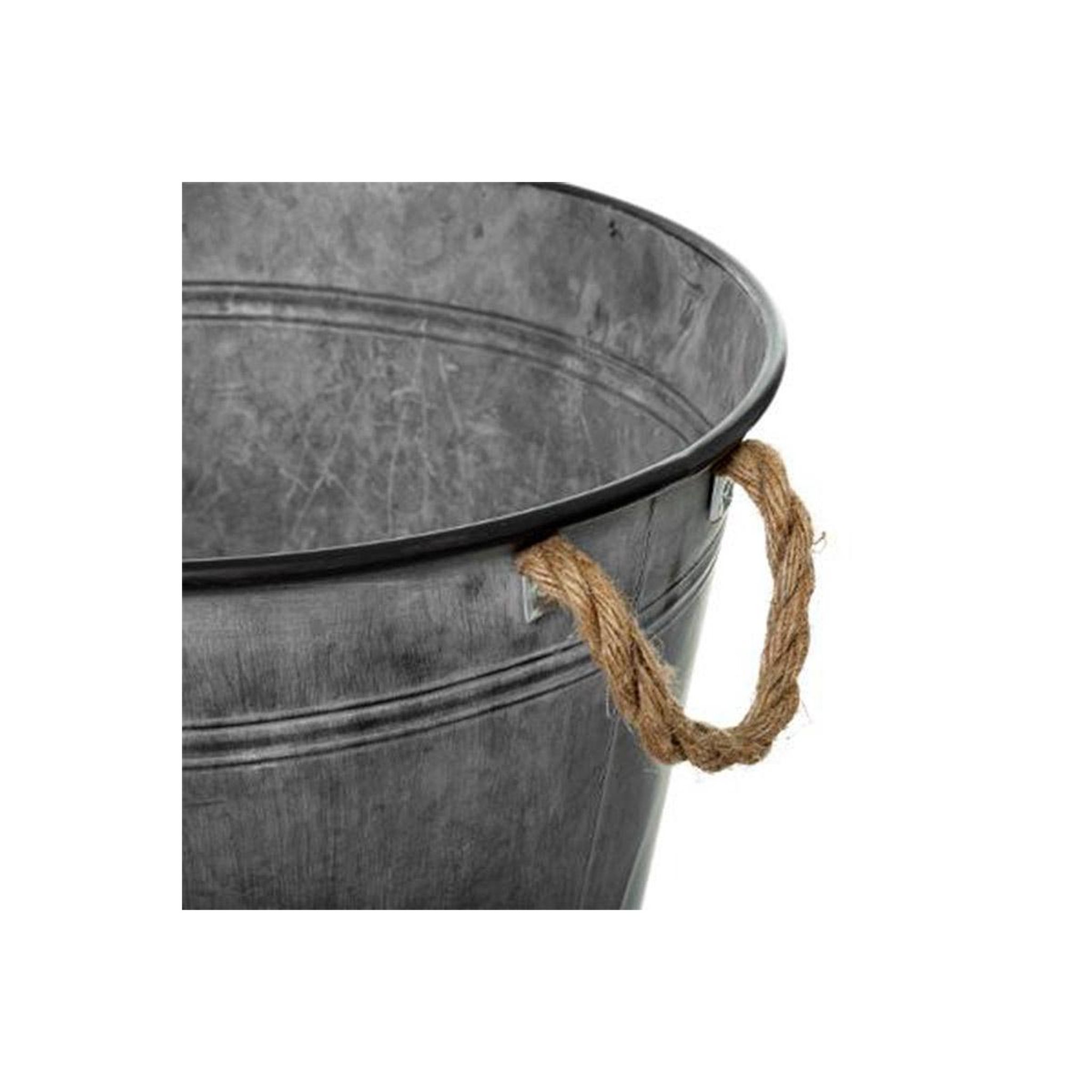 Voir la diapositive 2 : ATMOSPHERA Cache-pot en fer design  zinc  38cm gris