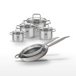 ELO Lot de 2 Poêles 28/32 cm et 4 Faitouts 12/14/16/20 cm Elo Relief Solution