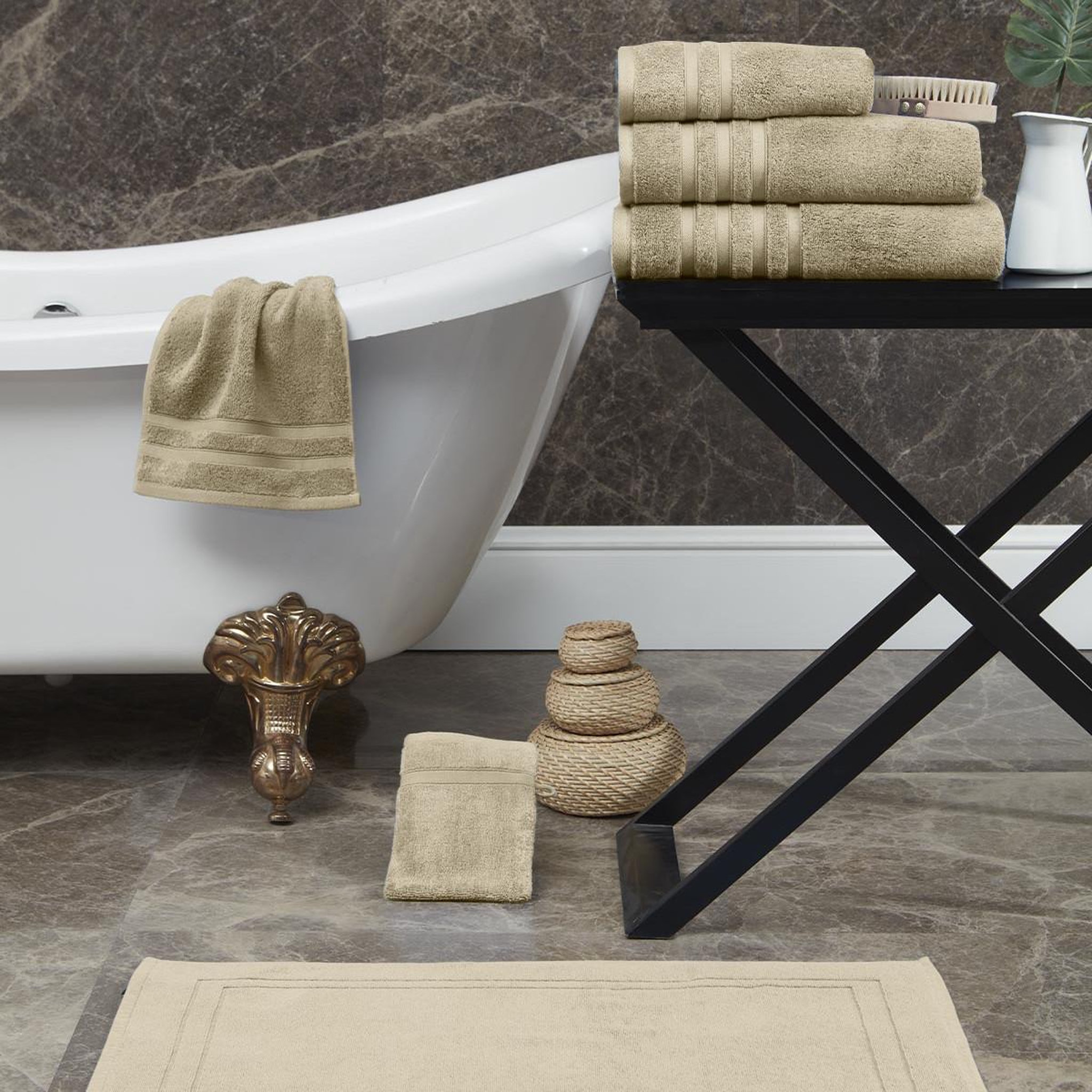 Voir la diapositive 4 : Sensei Maison Serviette de toilette 600 g/m² SENSILK - 50x100 cm