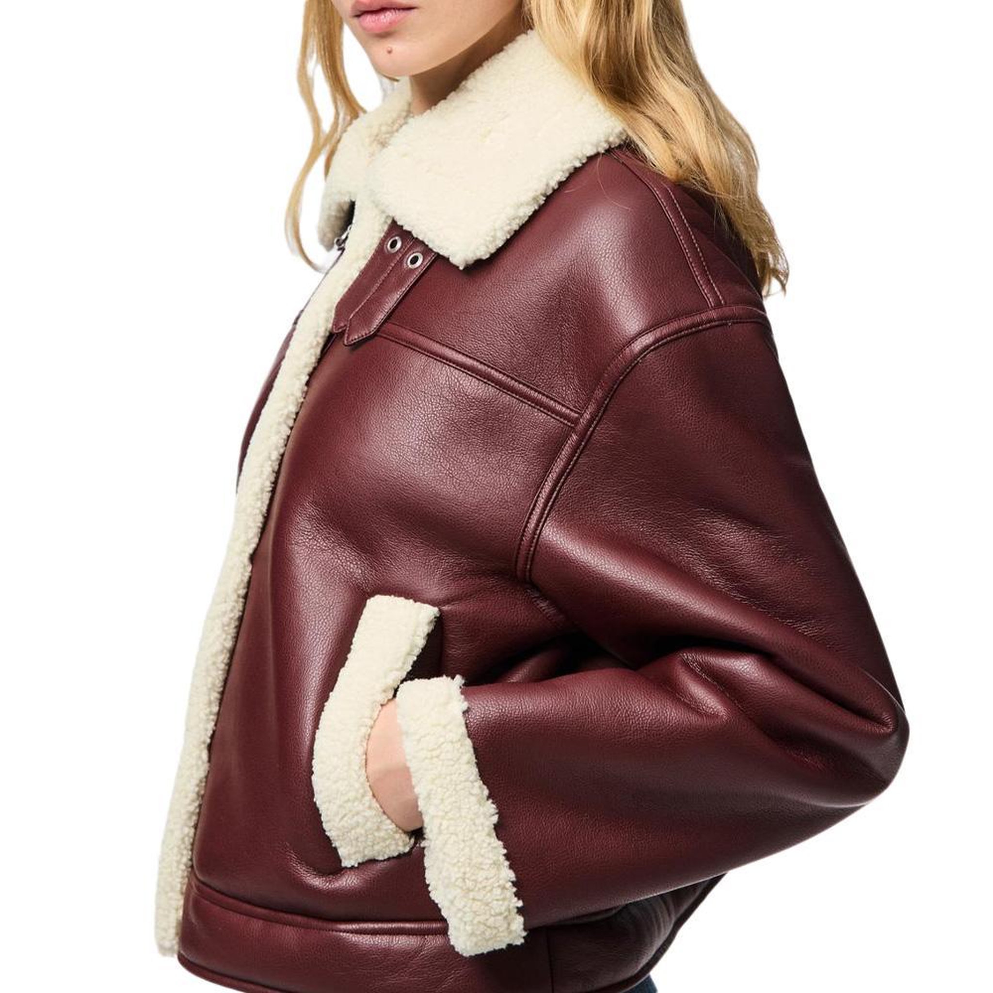 Voir la diapositive 5 : Pieces Veste Bordeaux Femme Pieces Janelle