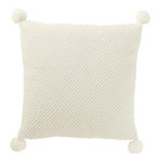 Paris Prix Coussin Déco à Pompons  Ulysse  45x45cm Blanc
