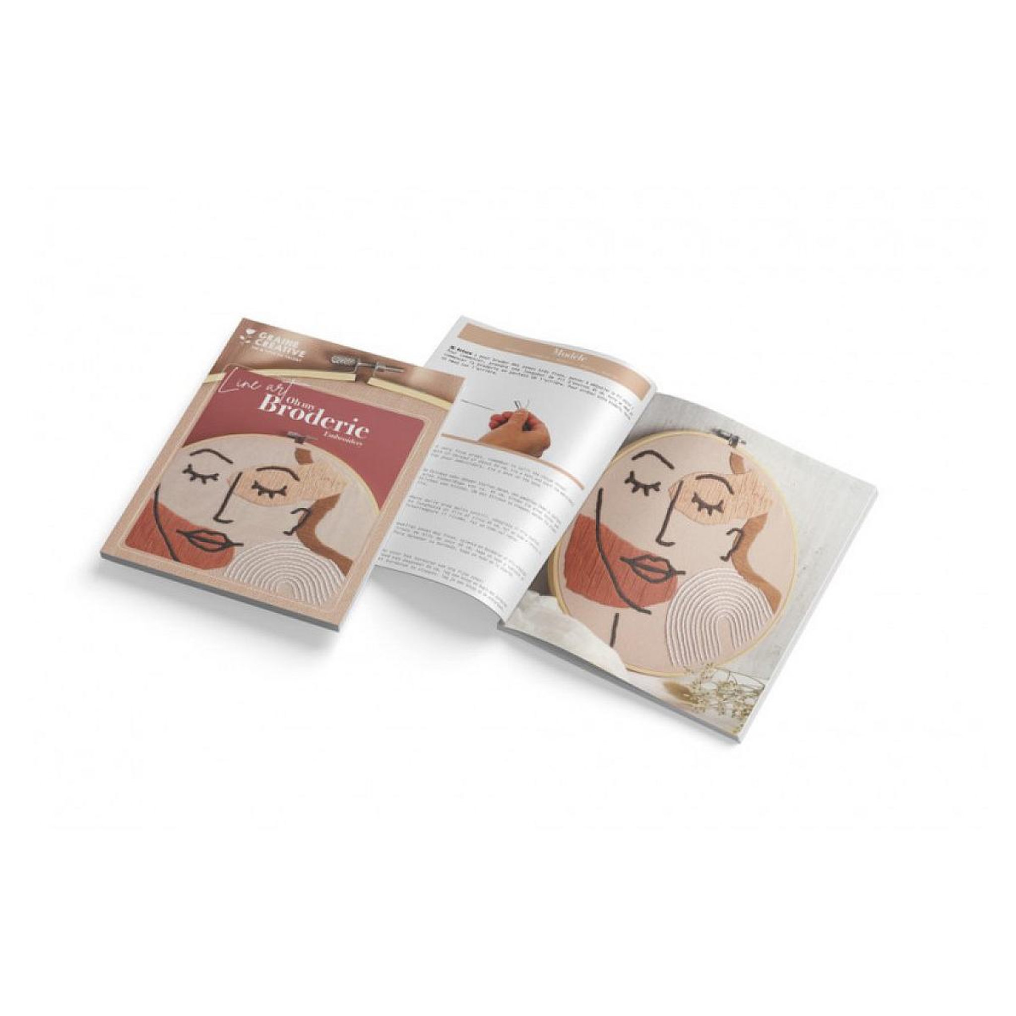 Voir la diapositive 2 : Graine créative kit broderie - Visage Line Art